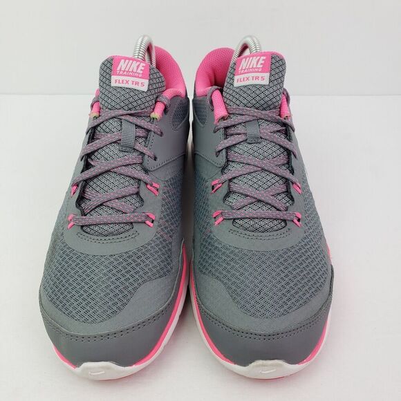 Nike Flex Trainer 5 Womens Size 9 Gray Pink Running Sneaker Shoes 724858-003 - Picture 5 of 9
